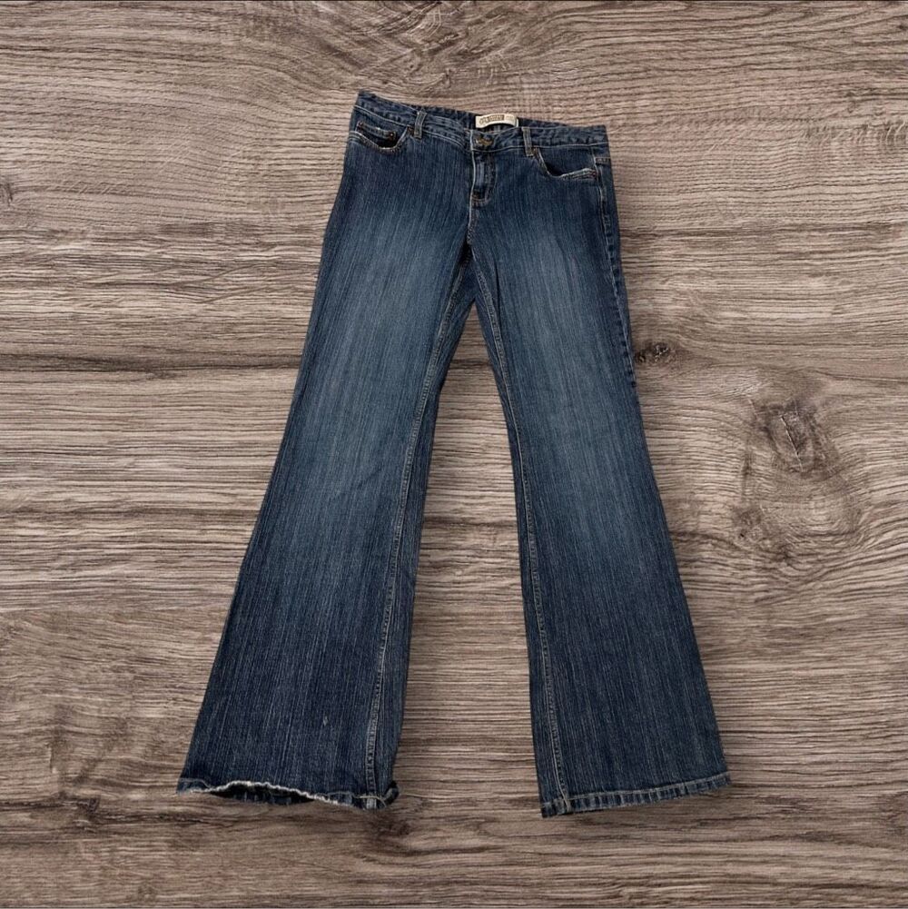 ☑️ Route 66 Original Clothing Co True Flare Dark Wash Y2K Jeans Size 14L